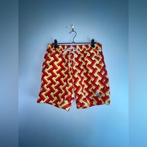 Pyscho Bunny by Robert Godley Men’s Small  Swim Shorts Orange Wild U563